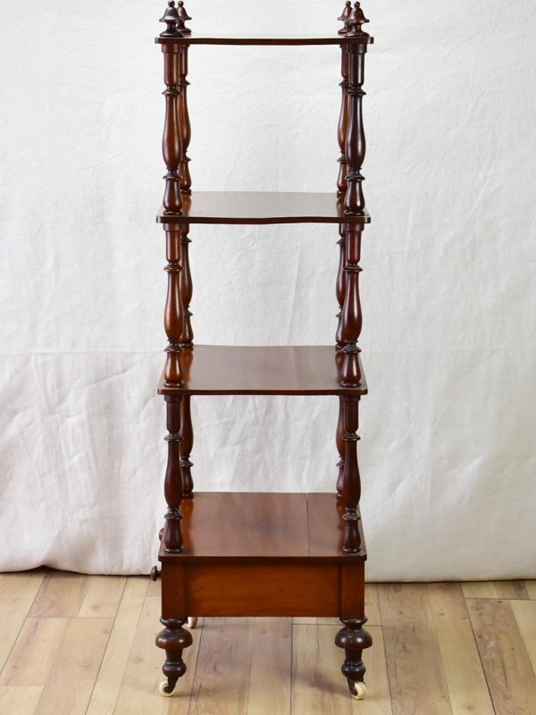 Tall 19th Century English open shelves on wheels 52  Sale