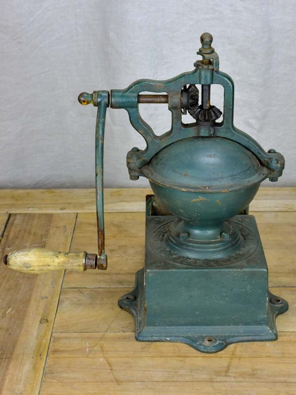 Early 20th Century Peugeot coffee mill - green cast iron Online now