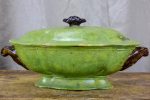 Antique French vegetable tureen from Dieulefit - green glaze Cheap