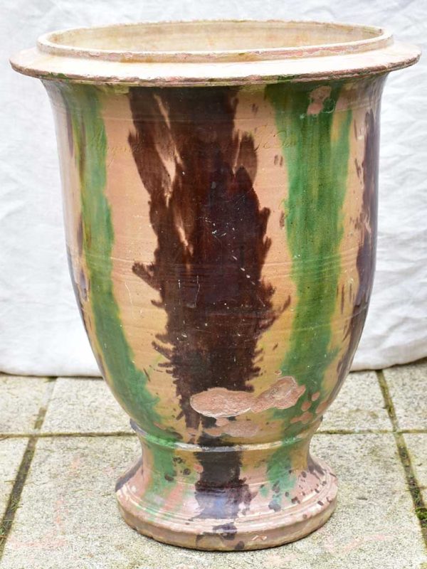 Small 19th Century French Anduze garden urn - flame glazed 22¾  For Discount