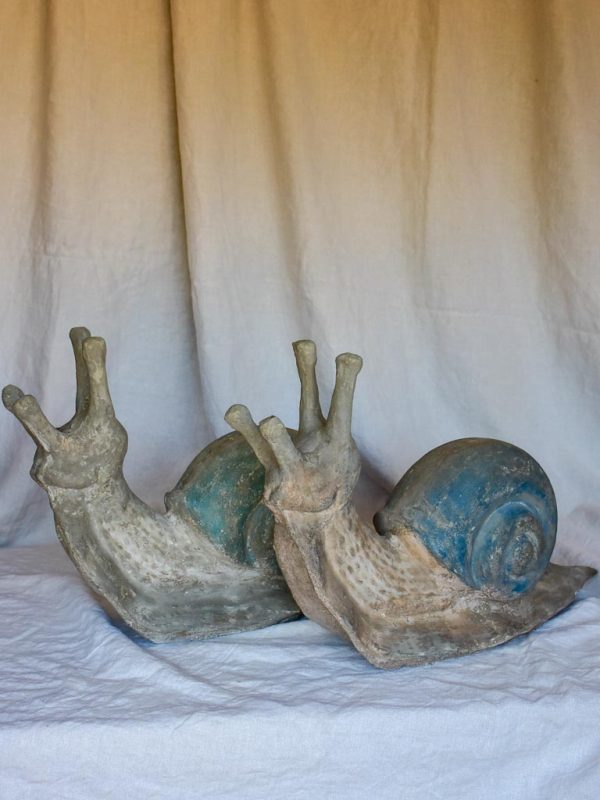 Pair of large French garden snails - 1950 s Online