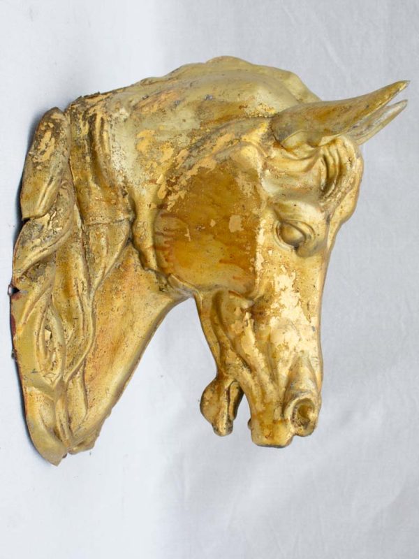 Life-size gilded zinc horse head from stables - 19th century Discount