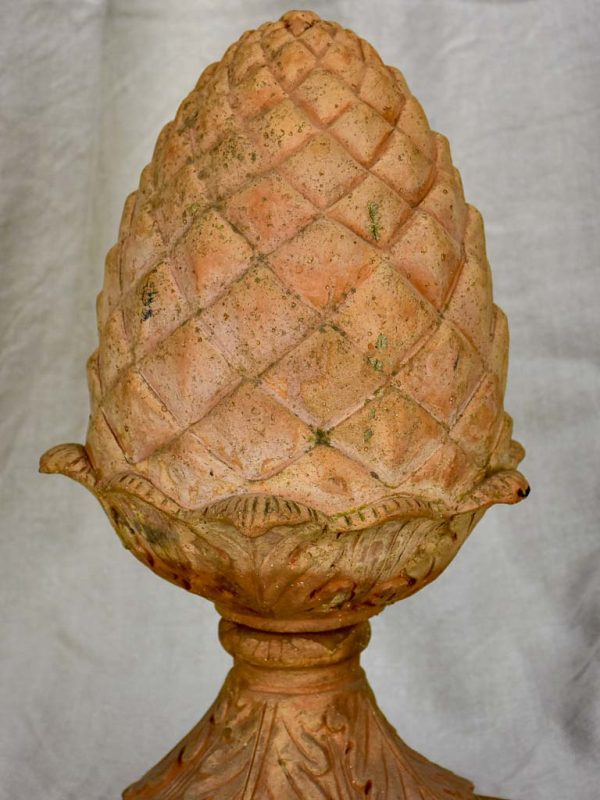 Vintage French pinecone finial - terracotta Hot on Sale