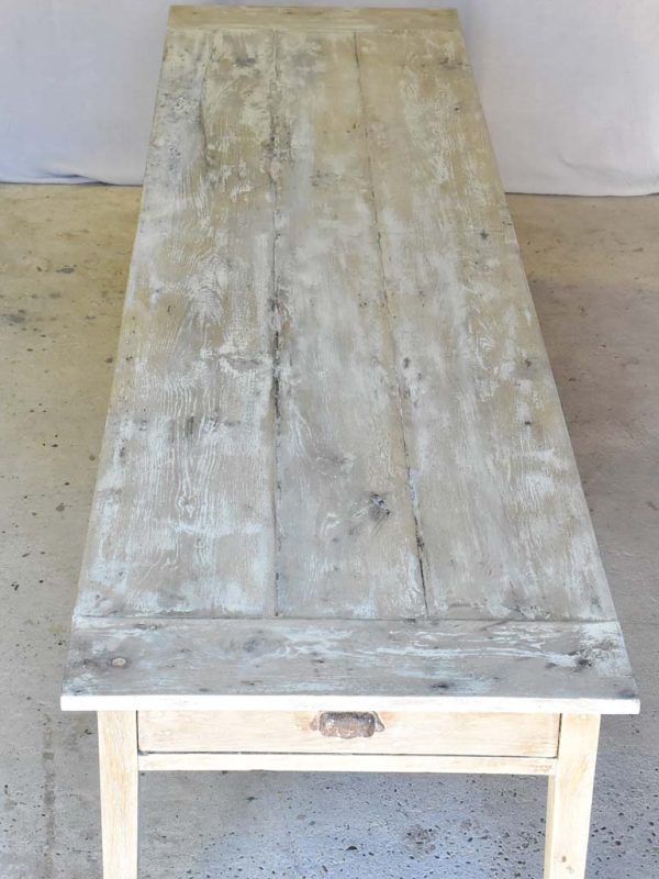 Early 20th Century French oak farmhouse table with two drawers and tapered legs 115¾  x 30¾  Online