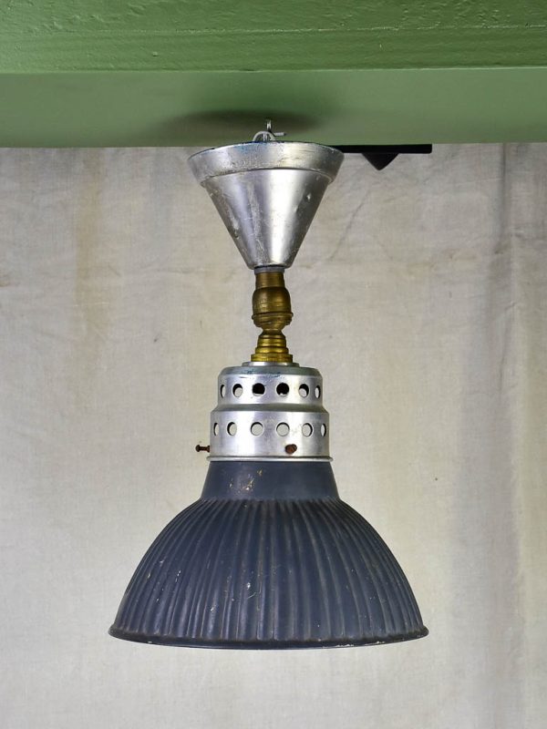 Pair of antique Holophane industrial pendant lights Fashion