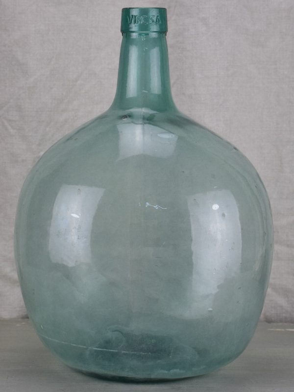 Antique French demijohn bottle - oval For Sale