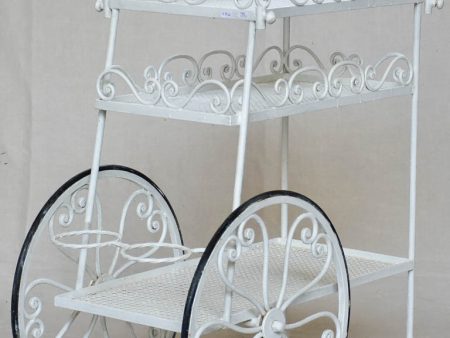 Decorative three tier mid century French bar cart - white Online now