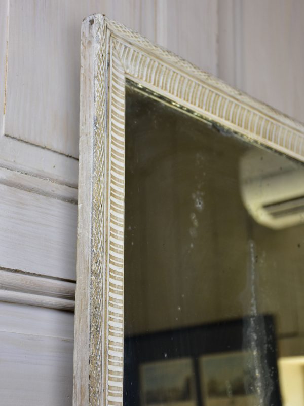 19th century Louis XVI style mirror with white frame 19 ¾   x 52” Sale