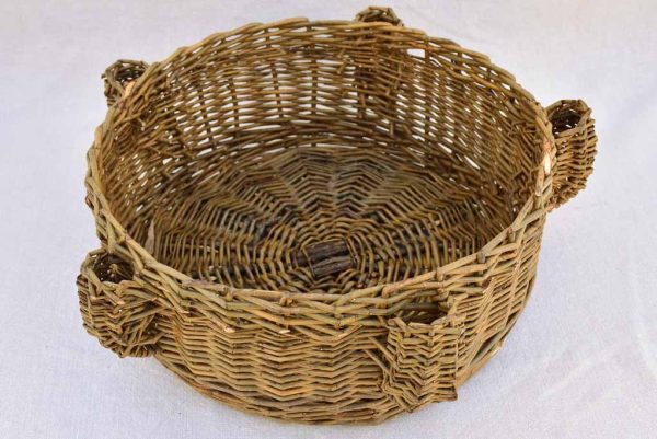 1960 s French woven rattan basket with candle holders 14½  For Cheap