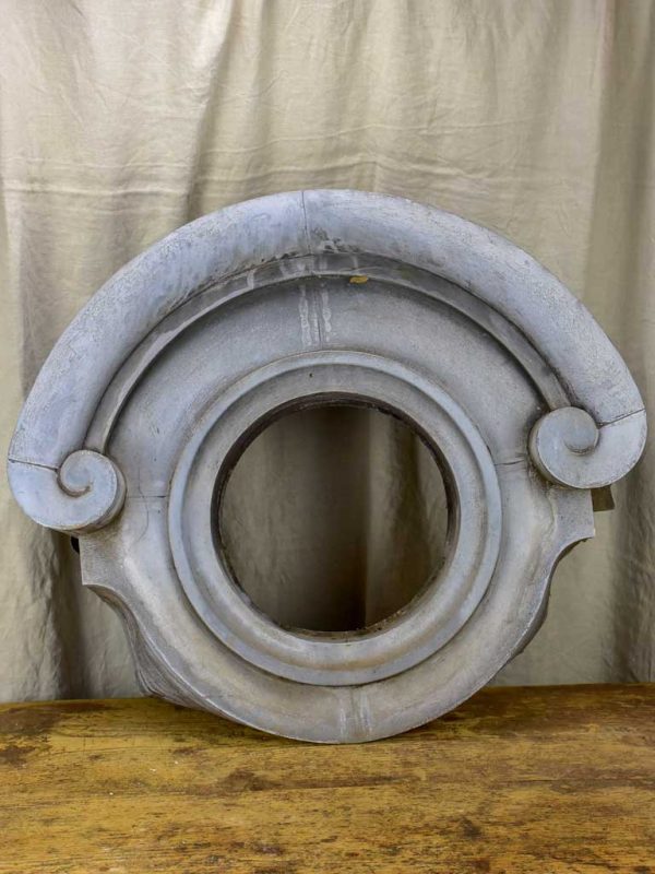 Antique French zinc salvaged oeil de boeuf window frame 2 of 2 Online