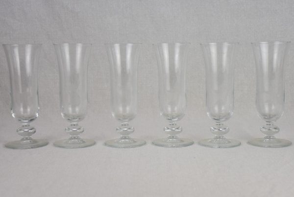 Collection of 6 antique French champagne flutes For Cheap