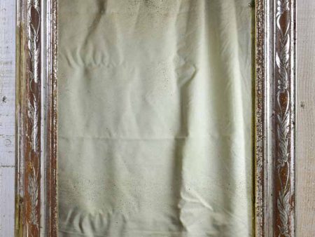 Antique French Louis Philippe mirror with silver frame 29¼  x 20¾  For Cheap