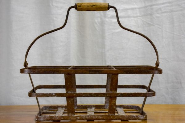 Antique French bottle carrier - six bottles Online Hot Sale