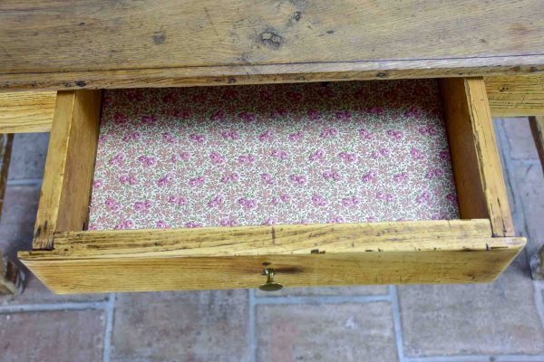 Antique French farm table with drawer Online