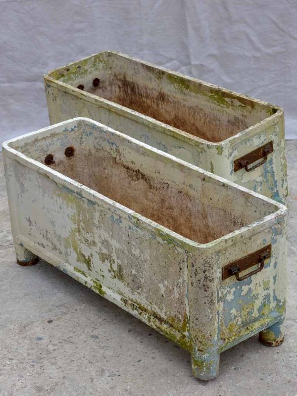 Pair of rectangular mid-century Willy Guhl garden planters on feet Online Sale