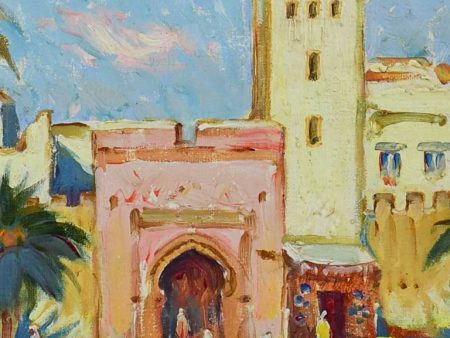 20th century oil on canvas - Essaouira Morocco 19¾  x 16½  For Discount