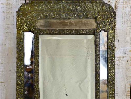 Late 19th Century French mirror with copper frame and crest 20¾  x 34¾  Online