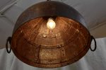 Antique Indonesian drum light fitting For Sale