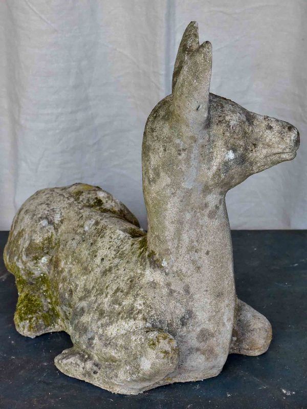 Mid-century garden sculpture of a deer For Sale