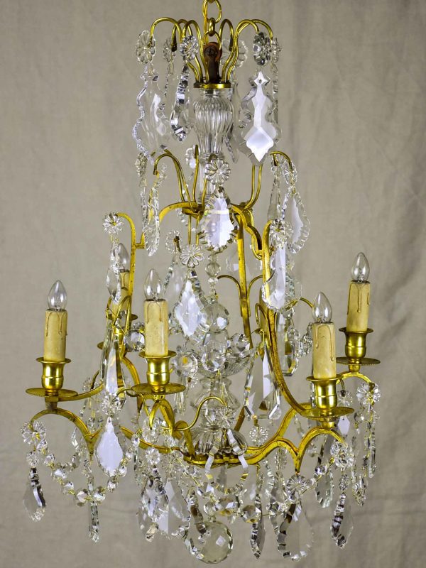 A small antique French crystal chandelier - 6 lights Cheap