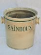 Antique French faience pot - Saindoux 9¾  Hot on Sale