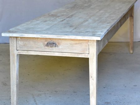 Early 20th Century French oak farmhouse table with two drawers and tapered legs 115¾  x 30¾  Online