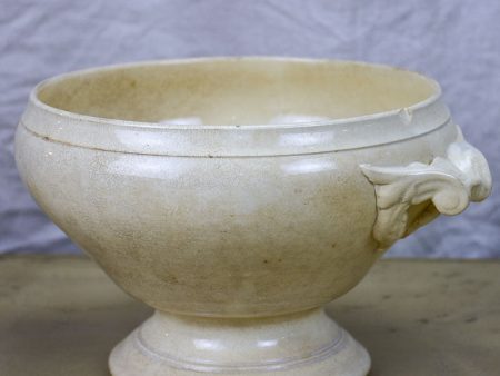 Anitique French Faience soup tureen - beige, Digoin Supply