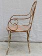 RESERVED LM Antique French garden armchair with heart back and solid seat For Discount