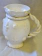 1960 s Émile Tessier white ceramic pitcher with fleur de lys on Sale