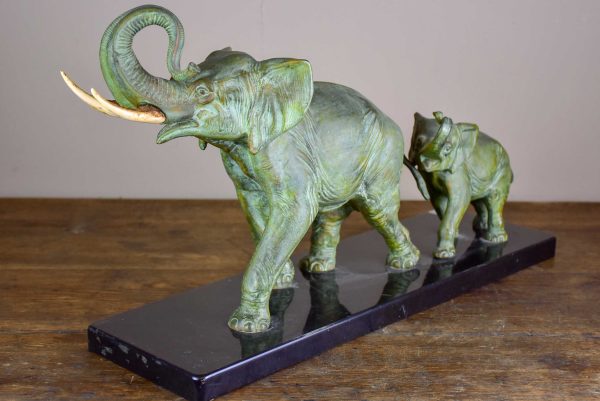 1930 s French statue of elephants marching Supply