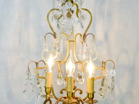 1940 s French bronze and crystal table lamp For Cheap