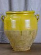 Antique French confit pot with yellow glaze 11 ¾  Fashion