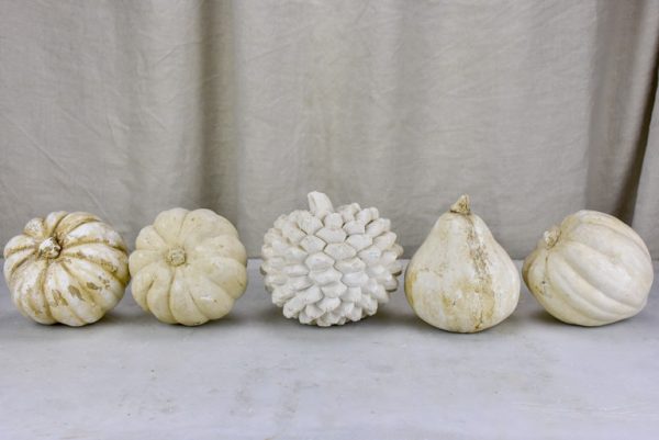 Collection of five vintage pumpkin plaster sculptures Online Sale