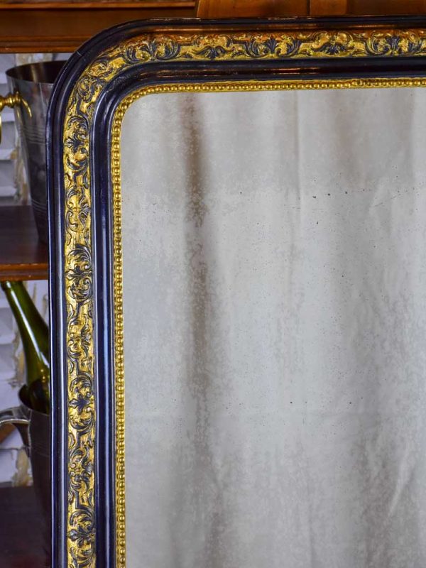 Black and gold antique French mirror - Napoleon III 25 ½  x 35  Hot on Sale