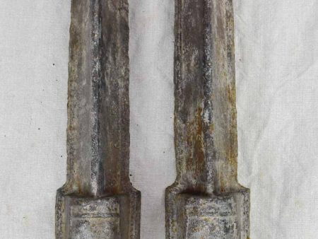 Pair of 18th Century French fireplace andirons with faces 17¾  Online Hot Sale