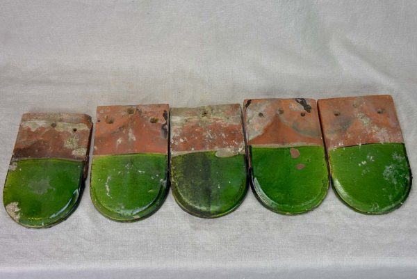 Collection of seven 19th Century French tiles from Isere For Sale