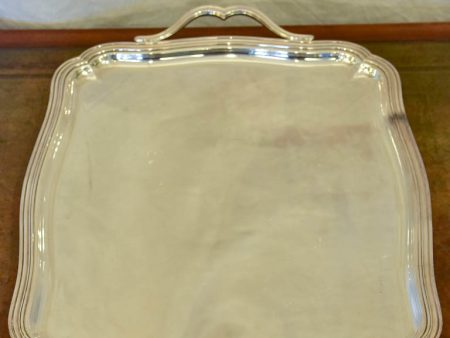 Early 20th Century silver plate serving tray with handles 21¼  x 14½  For Sale