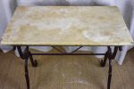 Antique French bistro table with marble top - rectangular on Sale