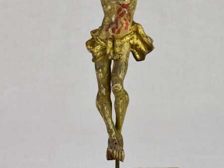 18th Century wooden sculpture of Jesus Christ on wooden support 8¾  Online now