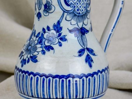 18th Century French blue and white ceramic cider pitcher Online now