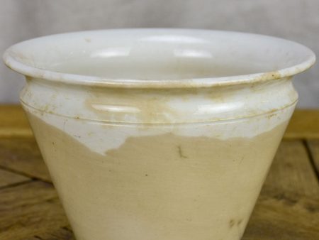 Antique French ironstone pot - tapered 4¼  Online now