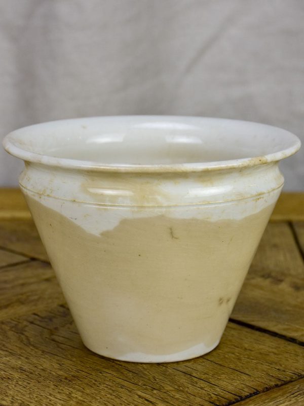 Antique French ironstone pot - tapered 4¼  Online now