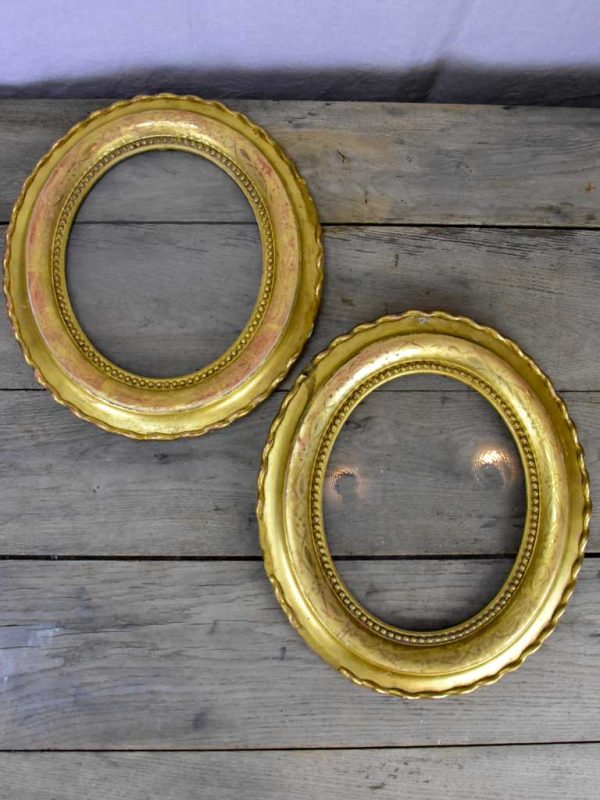 Pair of oval gilded Frames - Napoleon III 15  x 13½  Online Sale