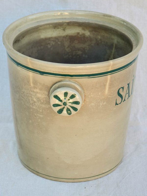 Antique French faience pot - Saindoux 9¾  Hot on Sale