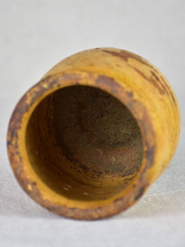 Small antique French honey pot with yellow glaze 4  Online now