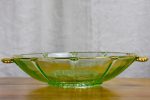 Art Deco Fruit salad serving bowl with eight dishes - green and gold glass Online Hot Sale