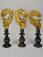 Collection of three salvaged gilt elements mounted on wooden supports 15¾  For Discount