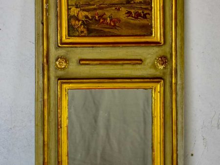 Very small vintage French trumeau mirror 13  x 24¾  Fashion