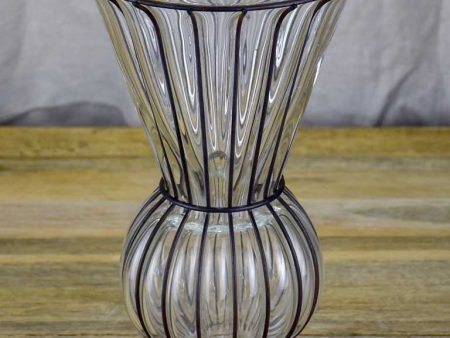 Tall blown glass vase in metal frame Online Sale