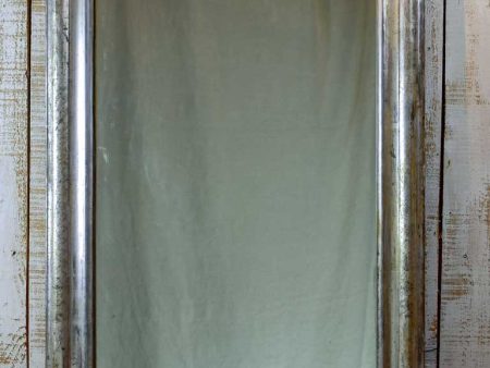 19th Century Louis Philippe mirror with silver leaf frame - repaired 27½  x 46  Online now